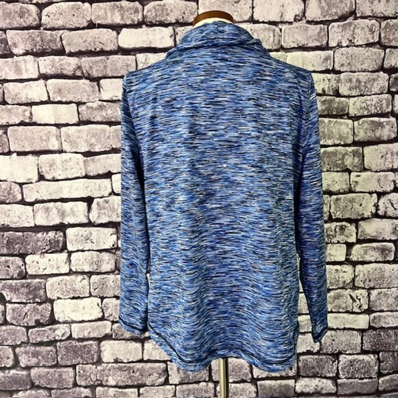 T By Talbots Blue, White & Black Heathered Pullover Sweater Size L - Picture 4 of 7